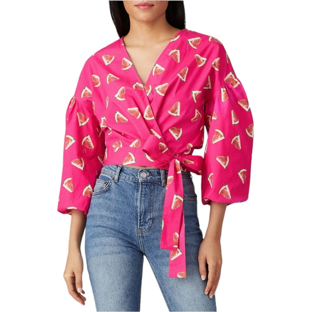 Color Me Courtney Emily Wrap Top Watermelon